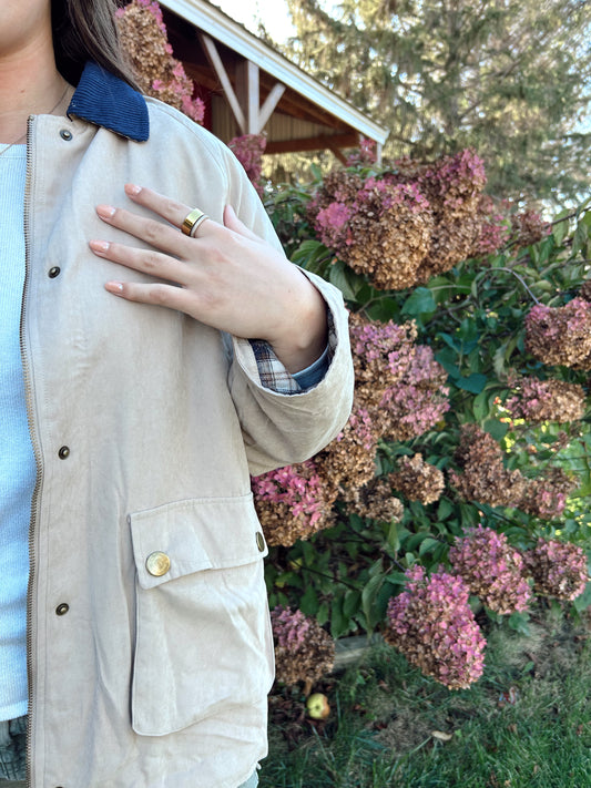Harvest Barn Jacket, navy/taupe