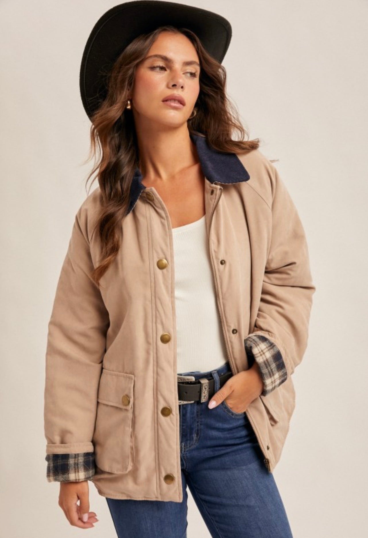 Harvest Barn Jacket, navy/taupe